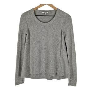 MADEWELL WOMEN'S KNIT PULLOVER  GRAY/WHITE CREWNECK SWEATER – SIZE XS - TEXTURED